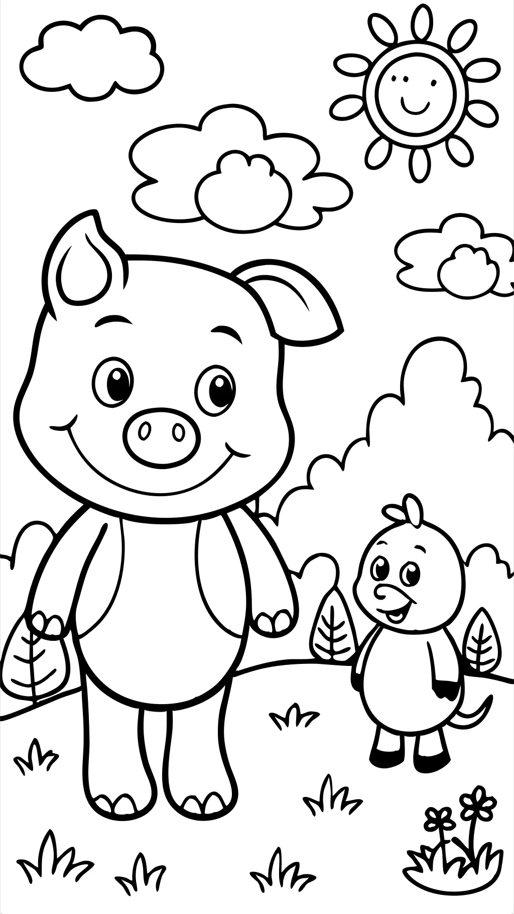 elephant and piggie coloring page